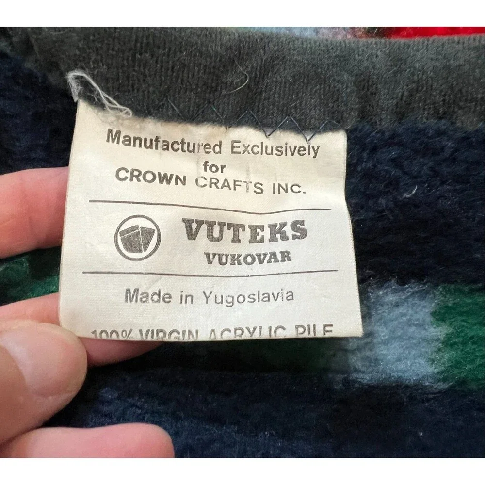 1989 Crown Crafts Balloon Bears High Pile Vuteks Blanket  60 x 80  Yugoslavia